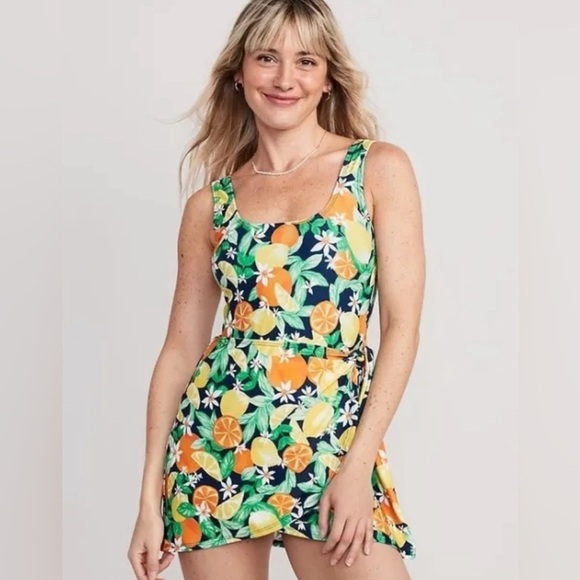 NWT Old Navy Wrap Front Swimsuit Fresh Squeezed Print Size Small. - Picture 1 of 7